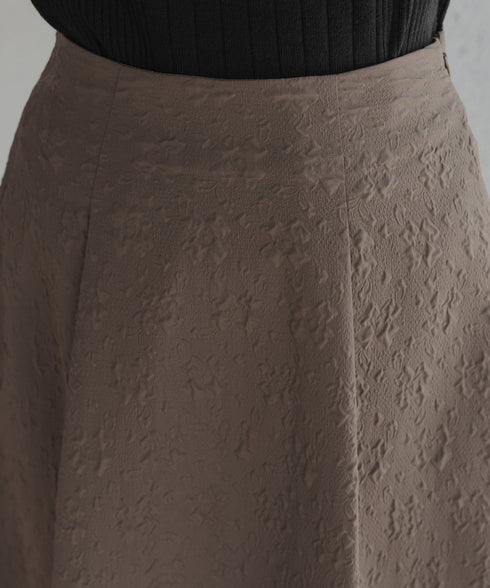 ふくれジャガードタックフレアスカート