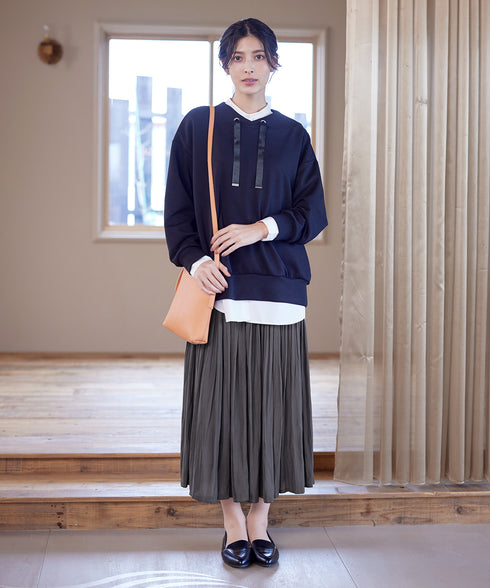 【安田美沙子さん着用】ヴィンテージサテンプリーツスカート