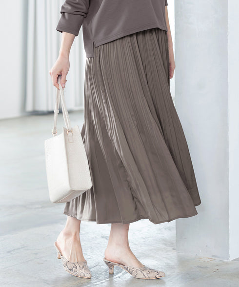 【安田美沙子さん着用】ヴィンテージサテンプリーツスカート