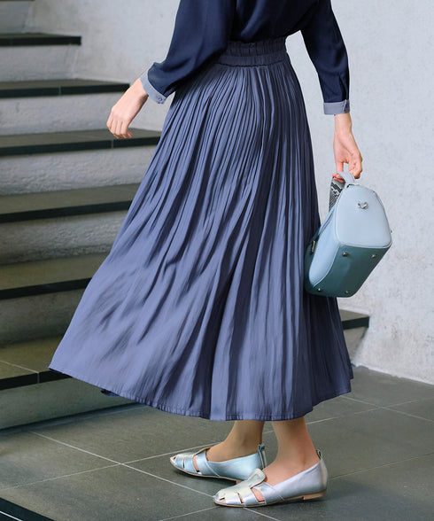 【安田美沙子さん着用】ヴィンテージサテンプリーツスカート