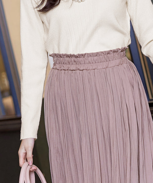 【安田美沙子さん着用】ヴィンテージサテンプリーツスカート