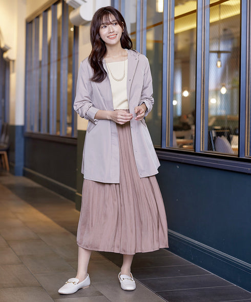 【安田美沙子さん着用】ヴィンテージサテンプリーツスカート