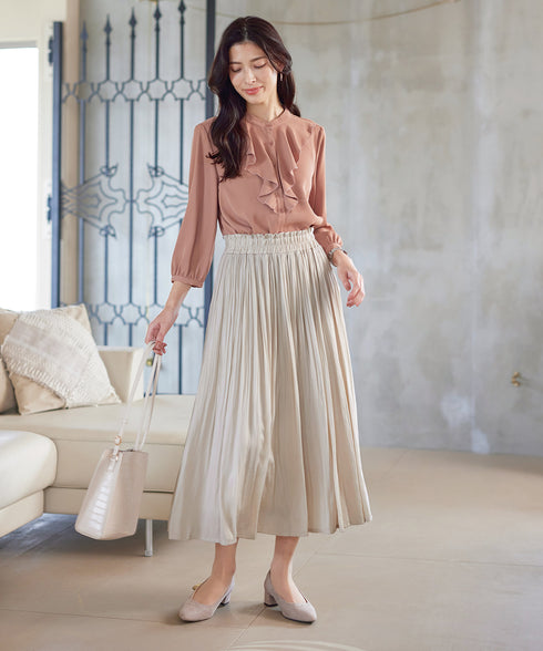 【安田美沙子さん着用】ヴィンテージサテンプリーツスカート