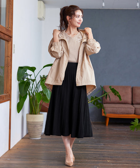 アラン柄ニットフレアスカート