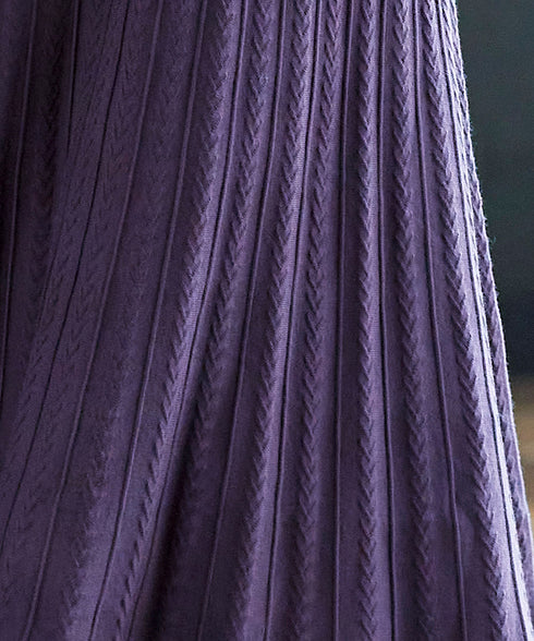 アラン柄ニットフレアスカート