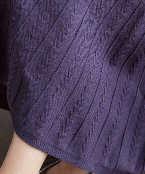 アラン柄ニットフレアスカート