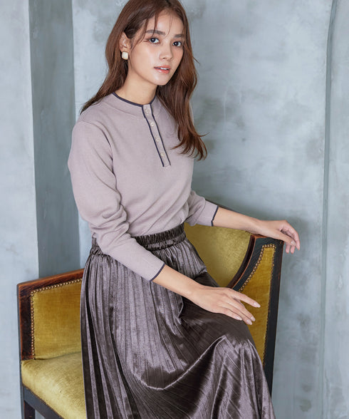 【安田美沙子さん着用】ベロアプリーツスカート