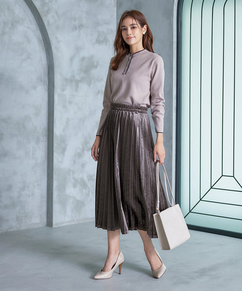 【安田美沙子さん着用】ベロアプリーツスカート