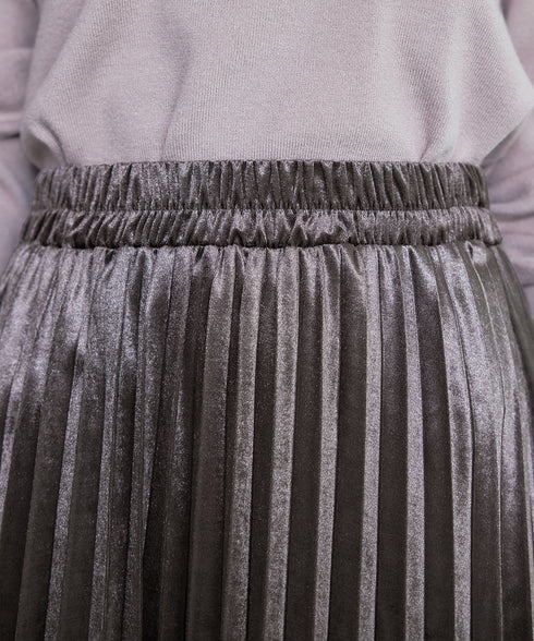 【安田美沙子さん着用】ベロアプリーツスカート