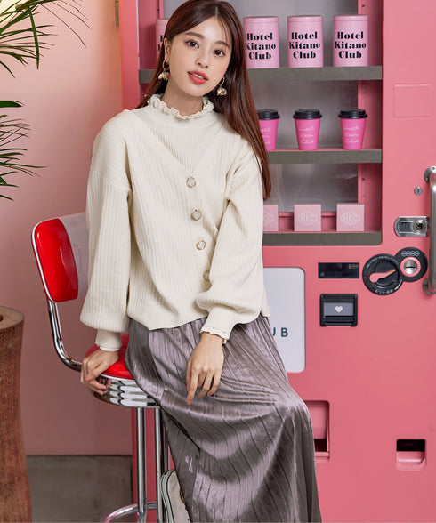 【安田美沙子さん着用】ベロアプリーツスカート