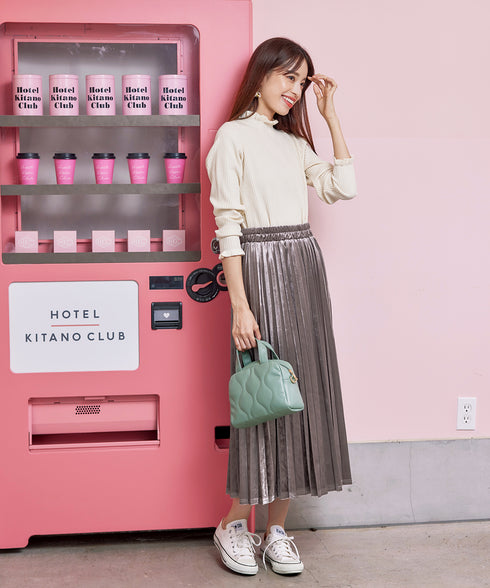 【安田美沙子さん着用】ベロアプリーツスカート