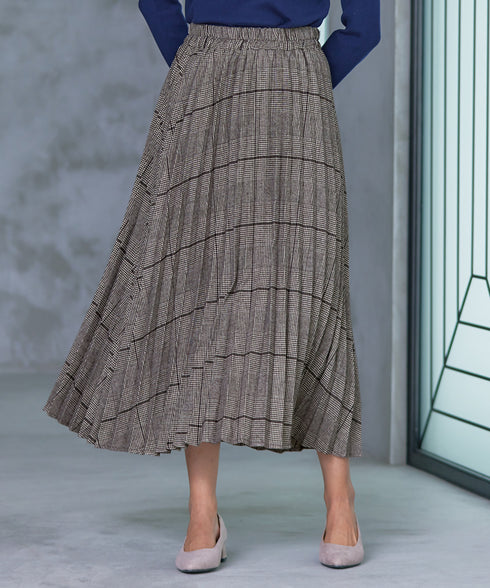 【安田美沙子さん着用】チェックプリーツスカート