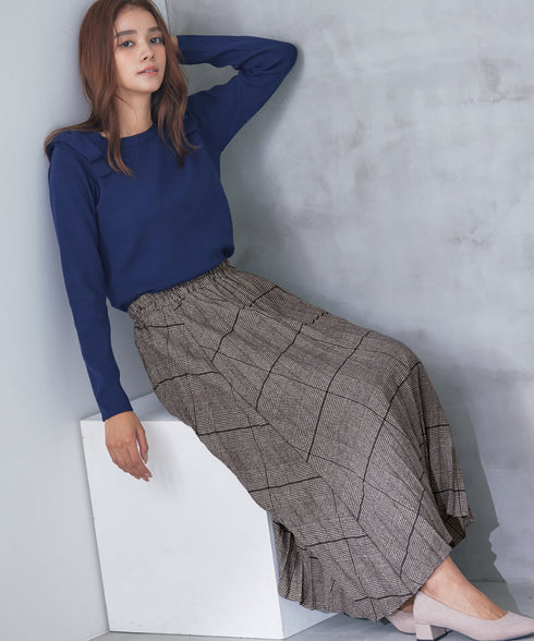 【安田美沙子さん着用】チェックプリーツスカート