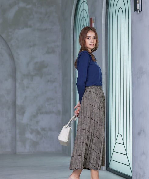 【安田美沙子さん着用】チェックプリーツスカート