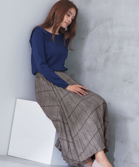 【安田美沙子さん着用】チェックプリーツスカート