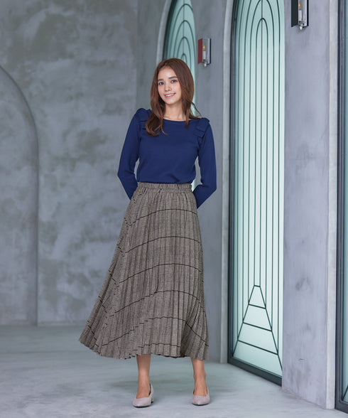 【安田美沙子さん着用】チェックプリーツスカート