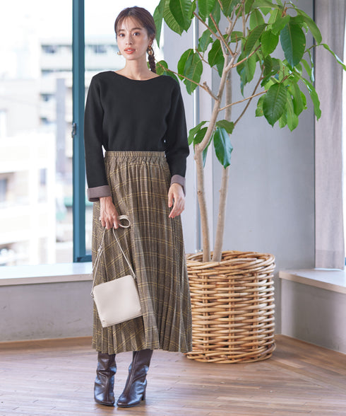 【安田美沙子さん着用】チェックプリーツスカート