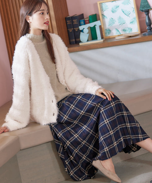 【安田美沙子さん着用】チェックプリーツスカート