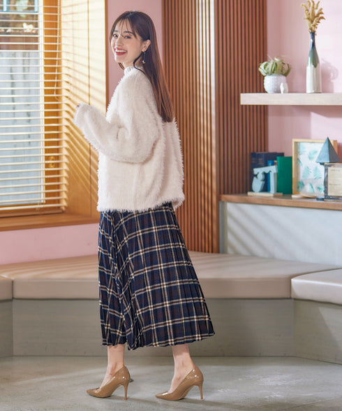 【安田美沙子さん着用】チェックプリーツスカート