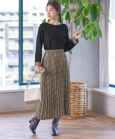 【安田美沙子さん着用】チェックプリーツスカート