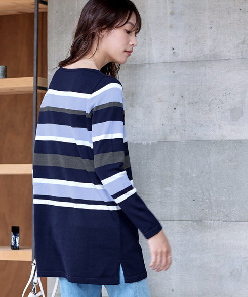 マルチボーダーニットチュニック