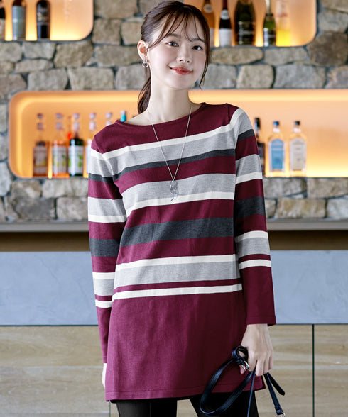 マルチボーダーニットチュニック