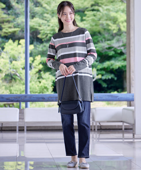 マルチボーダーニットチュニック