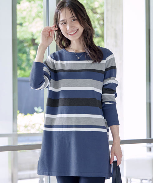 マルチボーダーニットチュニック