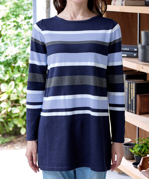 マルチボーダーニットチュニック