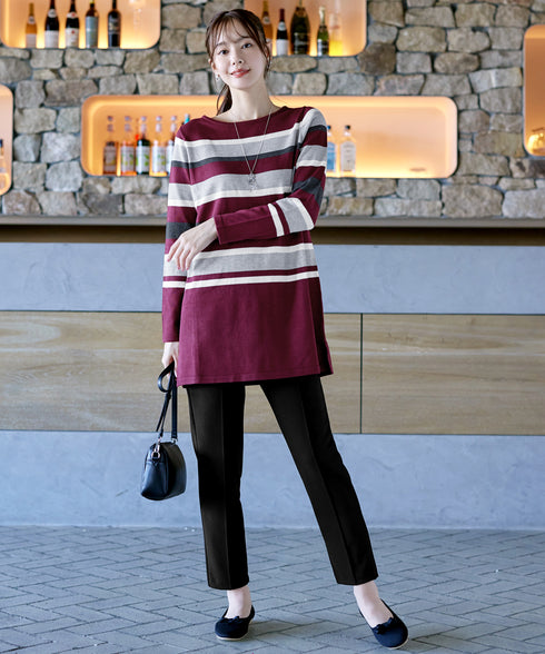 マルチボーダーニットチュニック