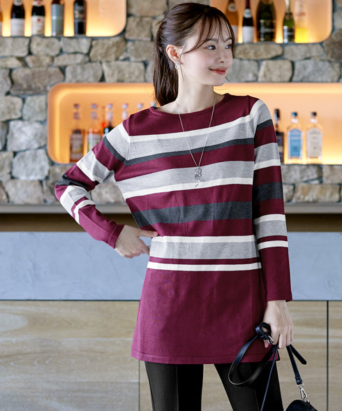 マルチボーダーニットチュニック