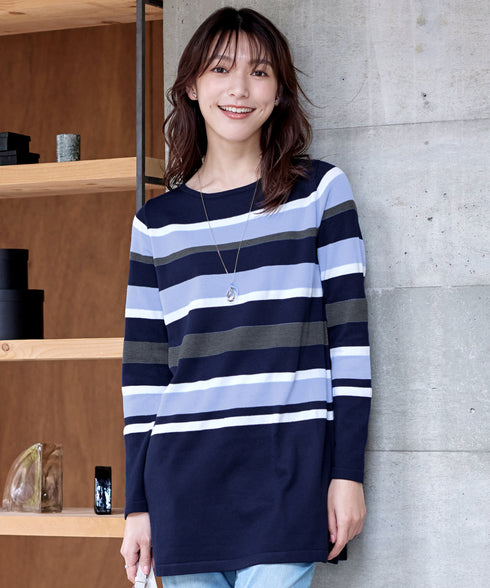 マルチボーダーニットチュニック