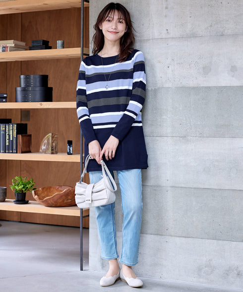 マルチボーダーニットチュニック