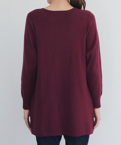 キーネックラメニットチュニック