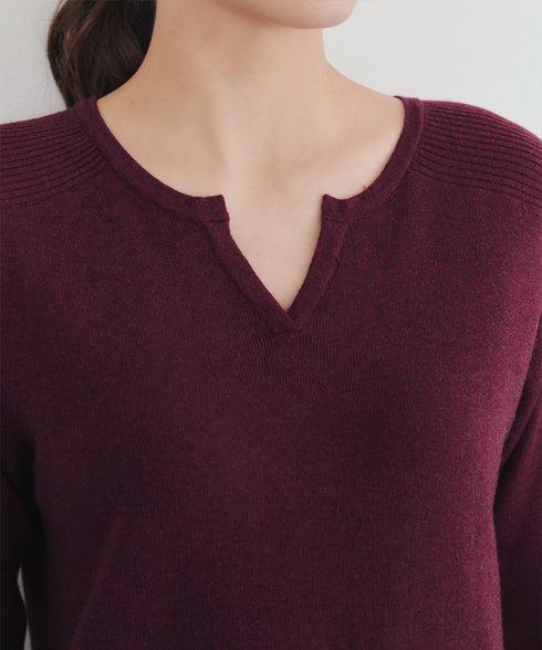 キーネックラメニットチュニック