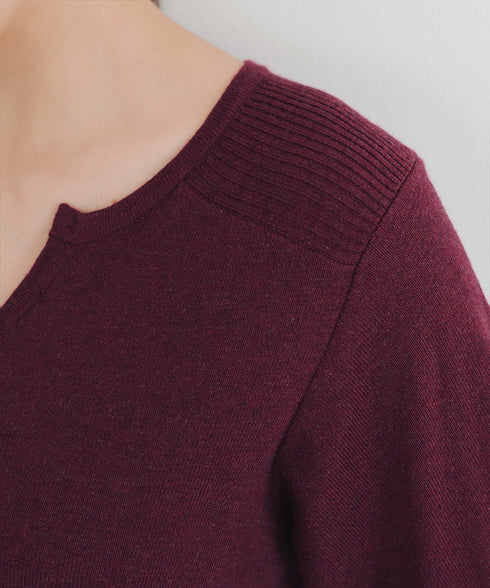 キーネックラメニットチュニック