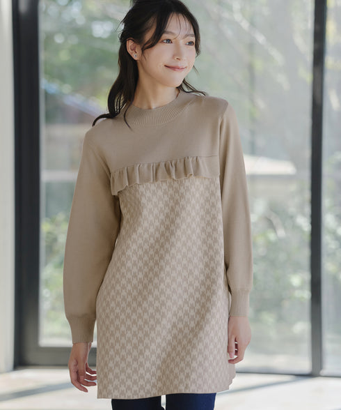 ジャカードフリルチュニック