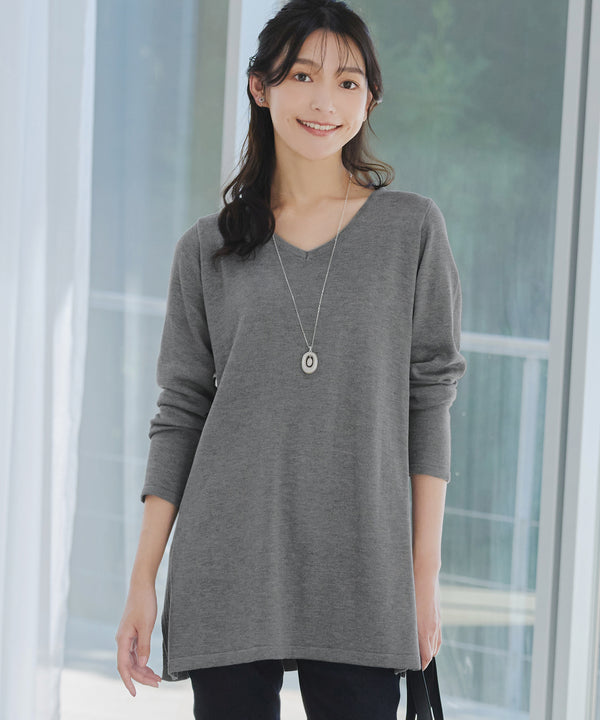 カシミヤ混ニットチュニック