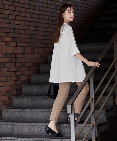 -TIA BASIC-バンドカラーシャツチュニック