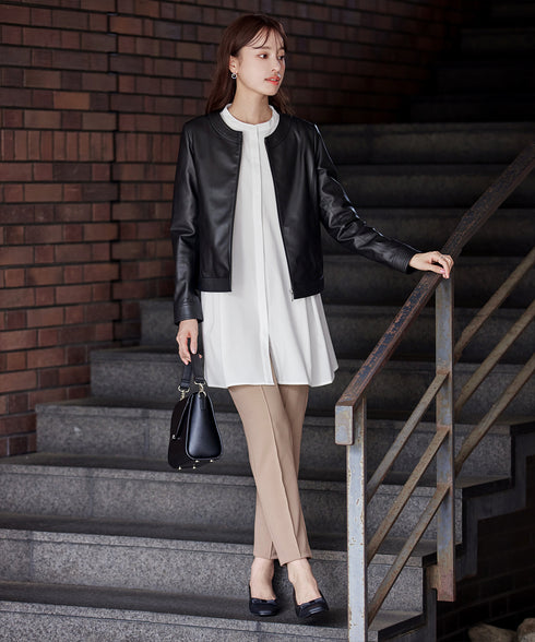 -TIA BASIC-バンドカラーシャツチュニック