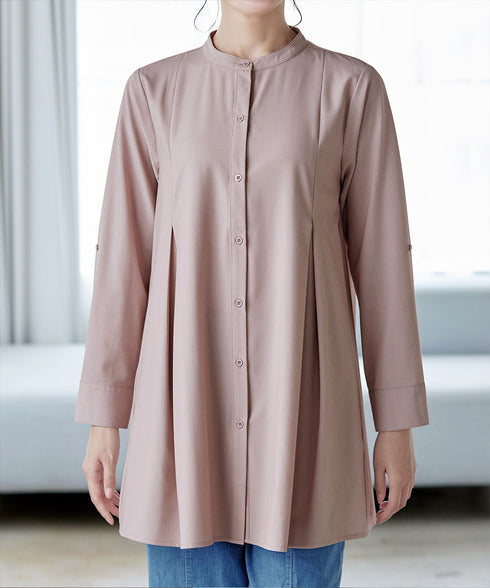 -TIA BASIC-バンドカラーシャツチュニック