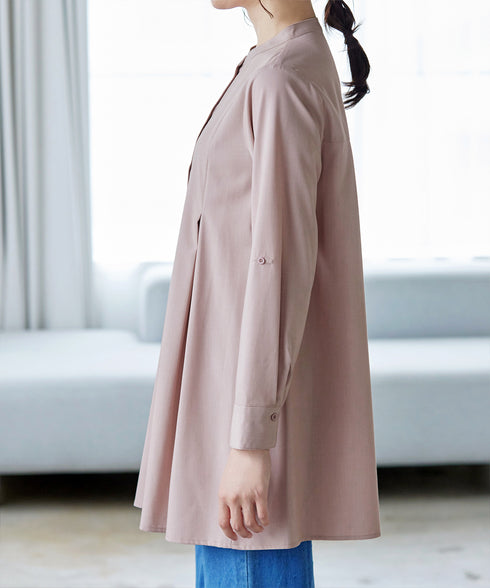 -TIA BASIC-バンドカラーシャツチュニック