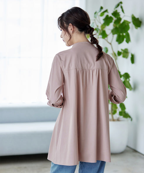 -TIA BASIC-バンドカラーシャツチュニック