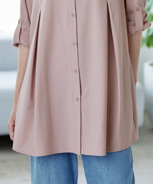 -TIA BASIC-バンドカラーシャツチュニック