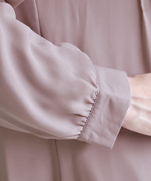 【新色追加・スマート裏起毛】ピンタックシャツチュニック