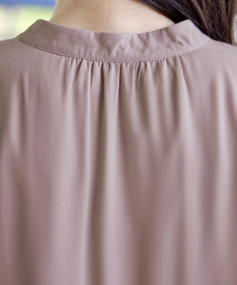 【新色追加・スマート裏起毛】ピンタックシャツチュニック