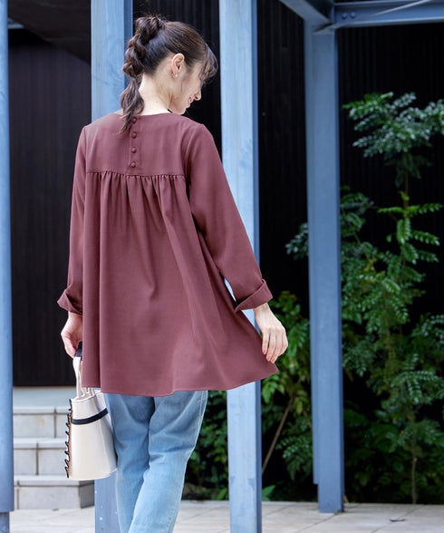 【クリアランスセール】フロントタックバックギャザーフレアチュニック