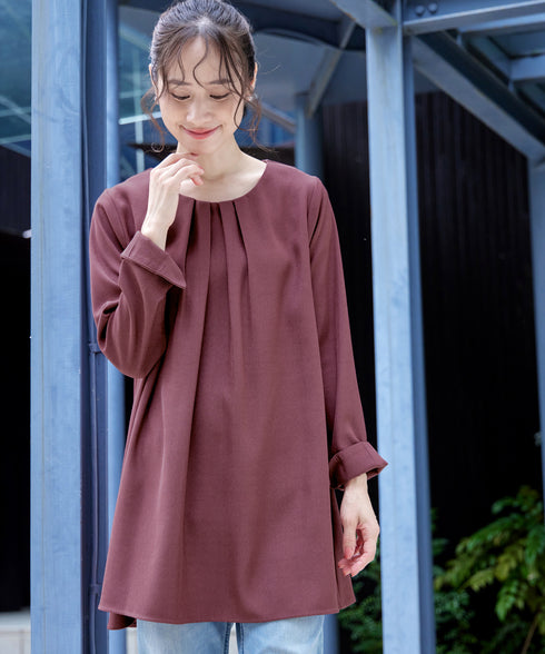 【クリアランスセール】フロントタックバックギャザーフレアチュニック