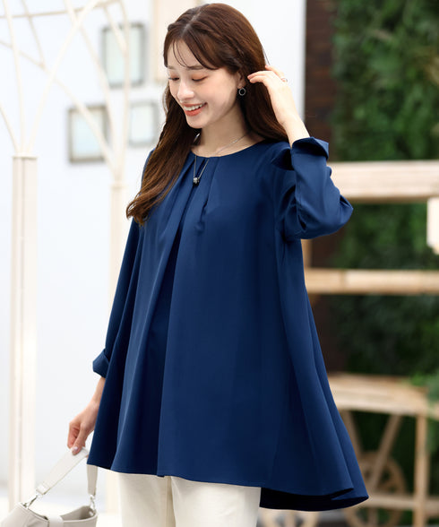 【クリアランスセール】フロントタックバックギャザーフレアチュニック