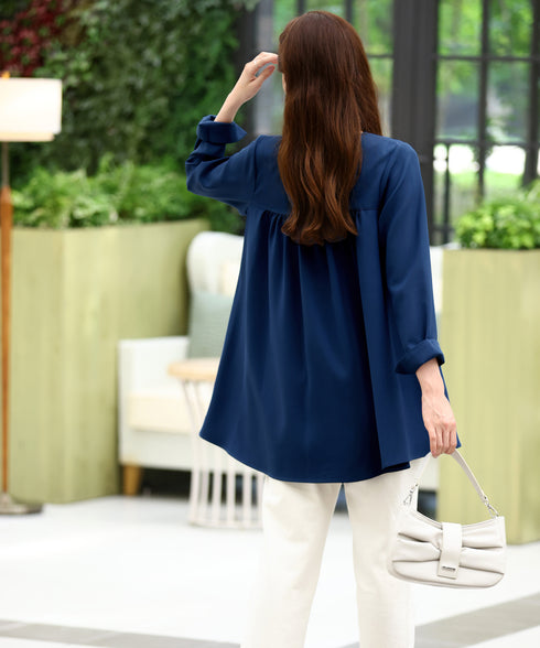 【クリアランスセール】フロントタックバックギャザーフレアチュニック